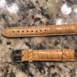 Michele watch band neutral taupe